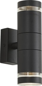 Moderne buiten wandlamp zwart 2-lichts IP44 - Dubbla