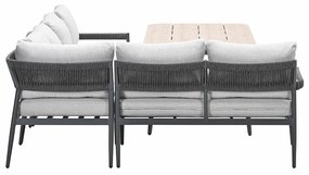 Garden Impressions Tineo lounge dining set 5-delig - donker grijs