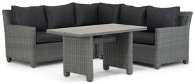 Dining Loungeset 5 personen Wicker Zwart  Garden Collections Lusso