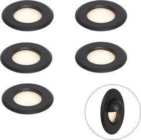 12V systeem zwart 10m met 5 grondspots incl. LED IP44 - Voltaire Linsey