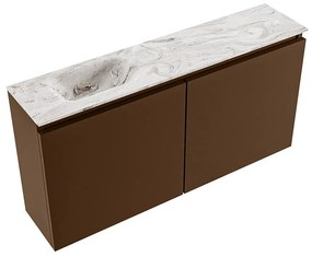 Mondiaz Ture DLux toiletmeubel 100cm rust met wastafel glace links met kraangat