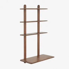 Bureau Met Houten Boekenplank Veleta ↔︎ 80 Cm & Donker Acaciabruin - Sklum
