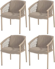 Allora dining tuinstoel latte 4 Seasons Outdoor set van 4