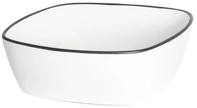 Kerra KR650 waskom vierkant wit met zwarte rand 40.5x40.5x14cm