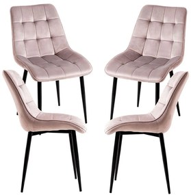 Set van 4 fluwelen Cade Stoelen
