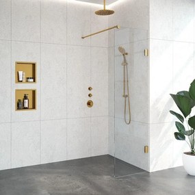BRAUER Void inloopdouche helder glas 60x200 incl. glascoating PVD goud geborsteld GS-VOI1H60200GG