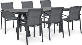 Tuinset 6 personen 230 cm Aluminium Grijs Lifestyle Garden Furniture Timo/Monza