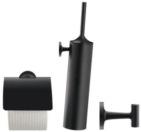 Duravit Starck T Toiletset - toiletrolhouder - borstelgarnituur - handoekhaak - zwart sw297067/sw297081/sw297091/