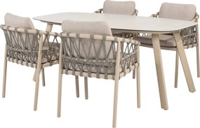 Manolo Piacenza dining tuinset 180x95xH75 cm 5 delig keramiek latte Taste 4SO