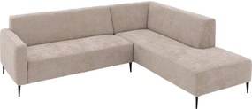 Goossens Zitmeubel Key West bruin, stof, 2-zits, modern design met ligelement rechts