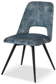 Eetkamerstoel - Malmo - Draaibaar - stof Velours Adore Niagara blauw