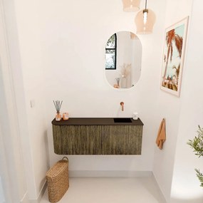 Mondiaz Joya 110cm toiletmeubel ronding links dusk met wastafel faye rechts zonder kraangat urban