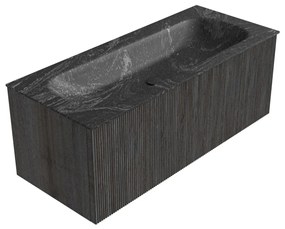 Mondiaz Kurve-dlux 110cm badmeubel shadow met 1 lade en wastafel big medium midden zonder kraangat lava