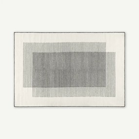 Caixa wollen vloerkleed, groot, 160 x 230 cm, gebroken wit en zwart