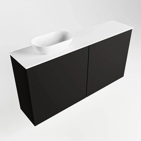 Mondiaz Fowy toiletmeubel 100cm urban met witte waskom links en kraangat