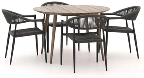 Manifesto Belpasso/ROUGH-K ø 115cm dining tuinset 5-delig stapelbaar