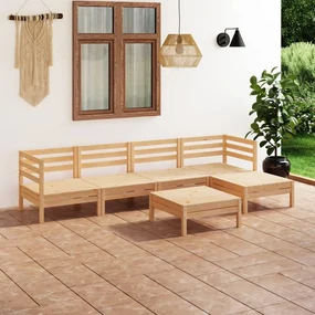 vidaXL 6-delige Loungeset massief grenenhout