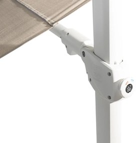 4 Seasons Outdoor Siesta PREMIUM 300 x 300 cm parasol zand doek met wit frame Parasol   houtkleur weerbestendig