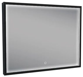 Mueller Square LED spiegel 80x60cm mat zwart met spiegelverwarming