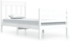 vidaXL Bedframe massief hout wit 90x200 cm