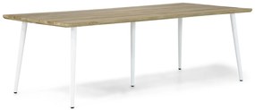 Dining Tuintafel rechthoekig 240 x 100 cm Aluminium/teak Wit Montana