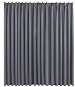 vidaXL Gordijn verduisterend met haken 290x245 cm grijs