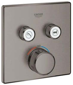 Grohe Grohtherm SmartControl Inbouwthermostaat - 3 knoppen - vierkant - brushed hard graphite 29124al0