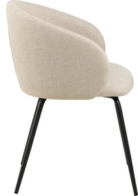 CLARA Beige (stof Monza 24)/zwarte poten - MODERNE GESTOFFEERDE KUIPSTOEL VOOR WOONKAMER/EETKAMER/KANTOOR LOFT