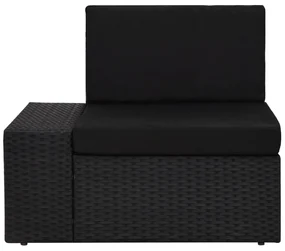 vidaXL Hoekbank met rechterarmleuning sectioneel poly rattan zwart