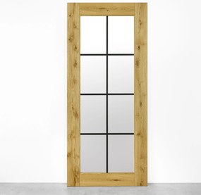 Schuifdeur Eikenhout Glas 8 Vaks 100x210