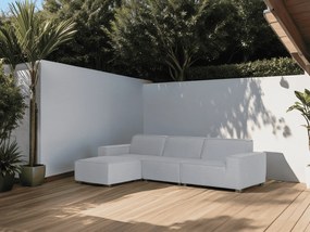 Flow. Cube chaise loungebank lead chiné All Weather loungeset Lichtgrijs Sunbrella loungeset Chaise longue loungeset outdoor textiel - weerbestendig