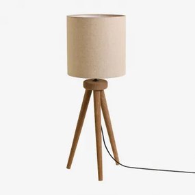 Simona Mangohouten Tafellamp Mangohout & Licht Zandbruin Ø30 Cm - ↑30 Cm Arlina - Sklum
