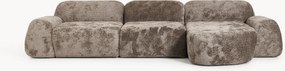 Modulaire teddy-bouclé hoekbank Wolke (4-zits)