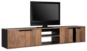 DTP Home Cosmo Zwevend Tv-meubel Teak Hout Groot - 205x40x40cm.