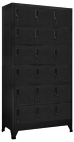 vidaXL Lockerkast 90x40x180 cm staal zwart