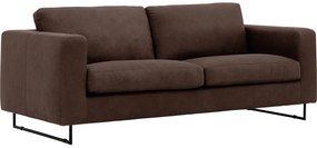 Goossens Excellent Bank Jovani bruin, leer, 3-zits, urban industrieel