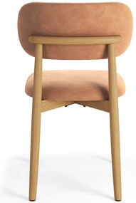 ALDO Terracotta (stof Danny 204)/gelakt eiken frame – HOUTEN STOEL VOOR WOONKAMER, EETKAMER, KEUKEN RETRO