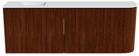 Mondiaz Joya 110cm toiletmeubel ronding rechts ruby met wastafel faye links zonder kraangat talc