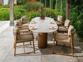 4 Seasons Outdoor Marina tuinset amber met Colorado tafel 240 x 105 x 75 cm Tuinset   beige weerbestendig