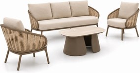 Stoel en Bank Loungeset 5 personen Aluminium Taupe Apple Bee Pine