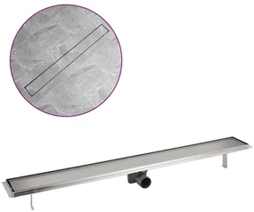 vidaXL Doucheputje rechthoekig 1030x140 mm roestvrij staal