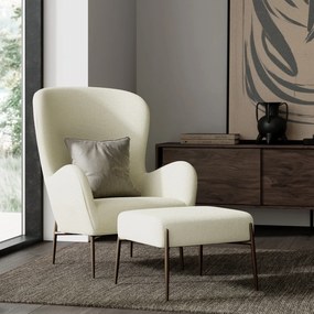 Dan-Form Glam Voetenbankje Wit Boucle