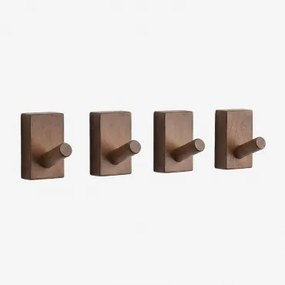 Pack Van 4 Houten Wandhaken Drura Donker Acaciabruin - Sklum