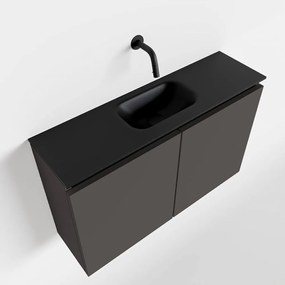 Mondiaz Ture 80cm toiletmeubel dark grey met wastafel urban midden geen kraangat