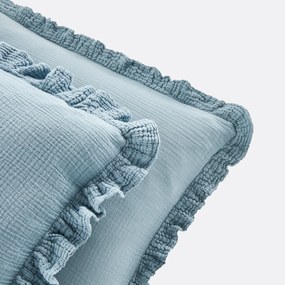 Effen kussensloop in tetra, met volant, Kumla