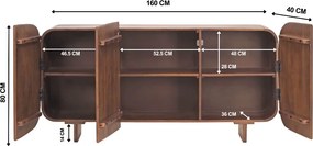 Organisch Gevormde Dressoir - 160x40x80cm.