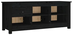 vidaXL Schoenenkast 110x38x45,5 cm massief grenenhout zwart