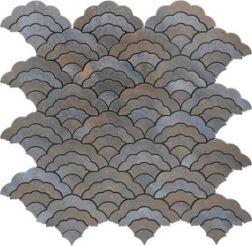 Zelfklevende Mozaïektegels Metaal | Waaier Antraciet | 26,8×28,1 cm | Keuken, Bad &amp; WC