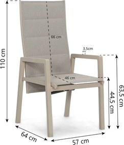 Tuinstoel Aluminium Zand/Beige Essence