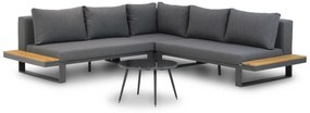 Hoek loungeset  Aluminium/Outdoor textiel/Aluminium/teak Grijs 5 personen Lifestyle Garden Furniture Club/Enchante
